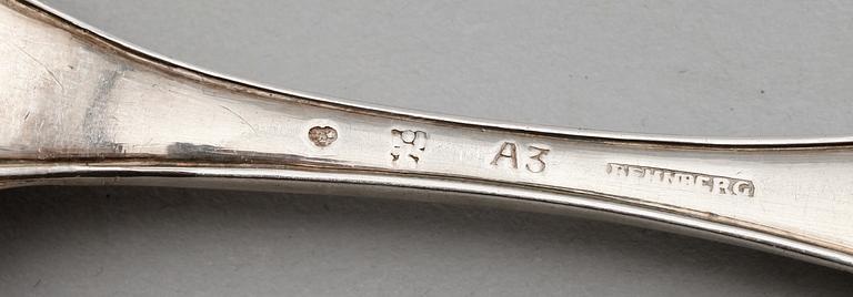 MATSKEDAR, 4 st, silver, 1800-tal, olika modeller. Total vikt ca 186 g.