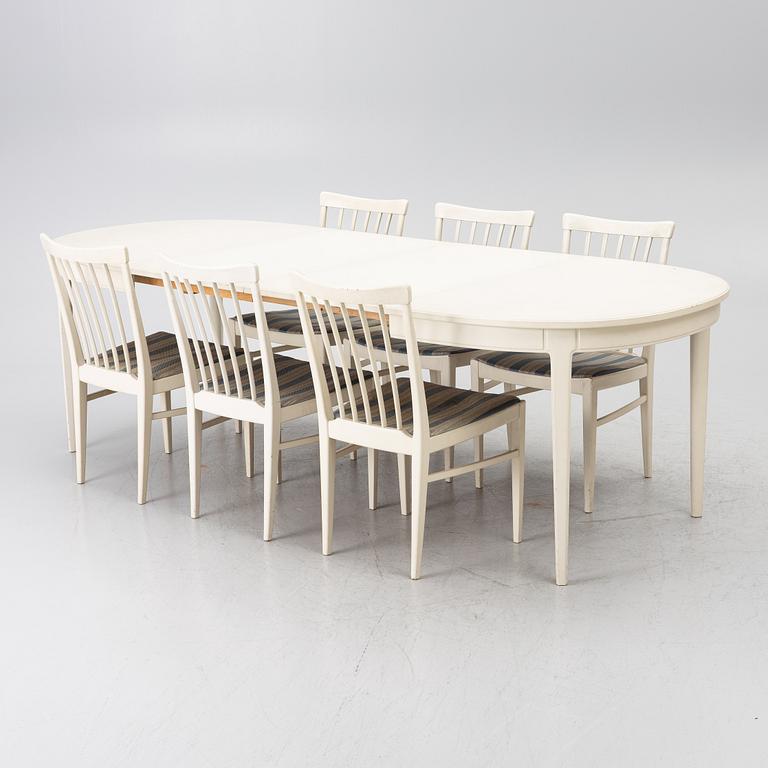 Carl Malmsten, Dining set, 7 pieces, "Herrgården", Bodafors, 1961.