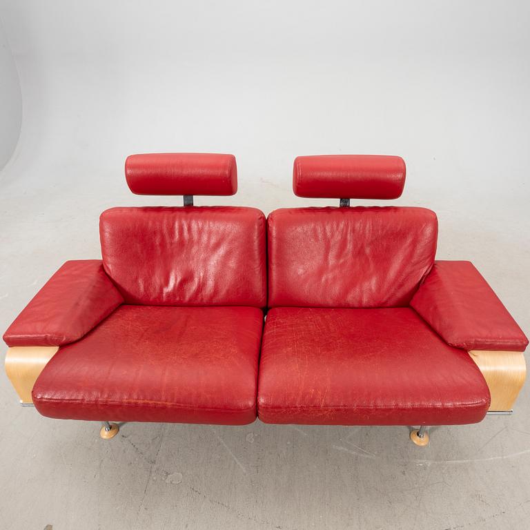 An Åke Fribyter leather sofa 'Leo' from Nelo Knislinge around year 2000.