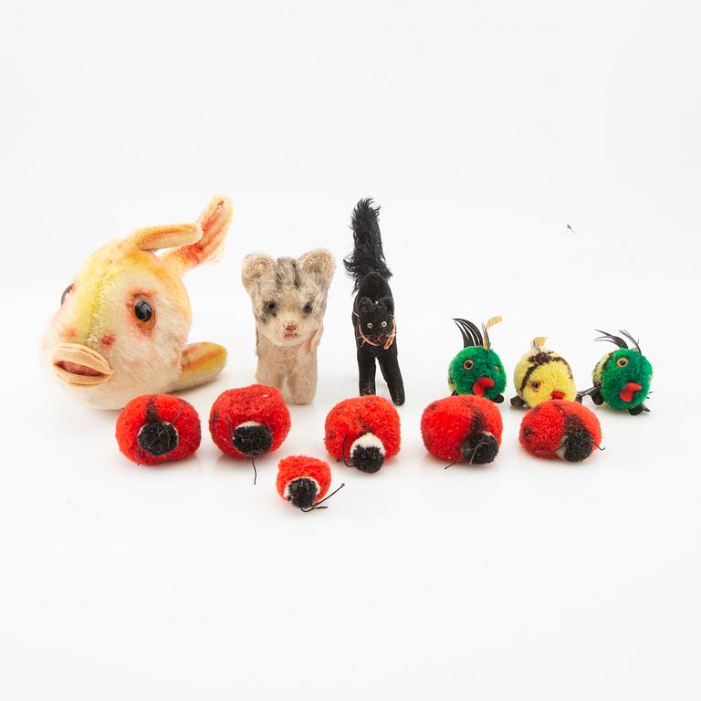 Toy animals, 12 pcs, Steiff, Germany, second half of the 20th century.