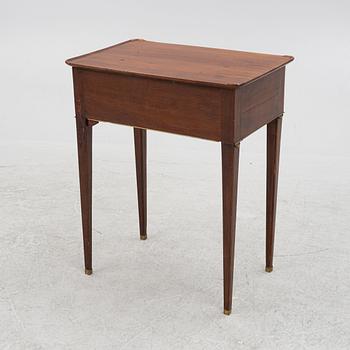 A late gustavian mahogany table, late 18th century.
