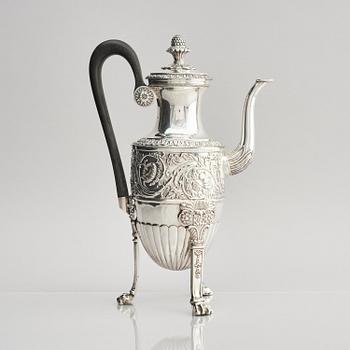 Adolf Zethelius, kaffekanna, silver, Stockholm 1832. Empire.