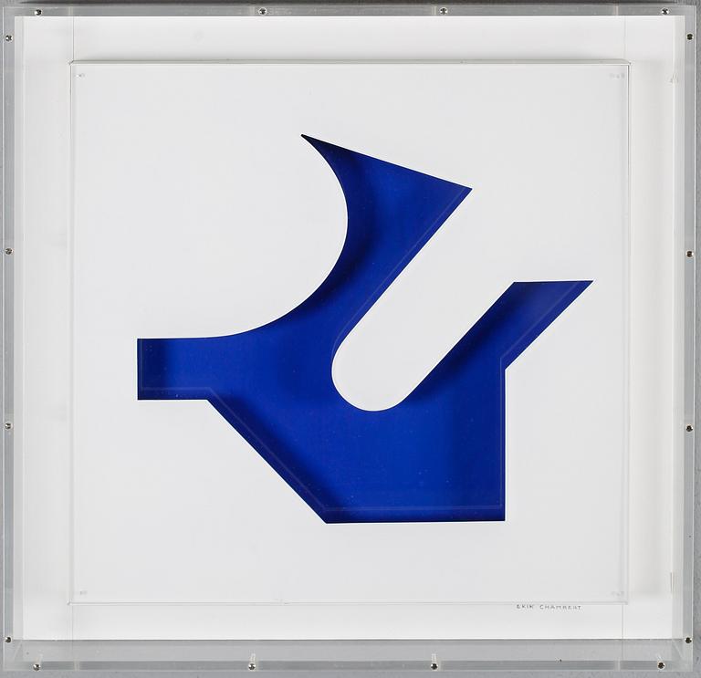 ERIK CHAMBERT, blandteknik i plexiglaslåda, signerad. Även signerad a tergo samt daterad 1980.
