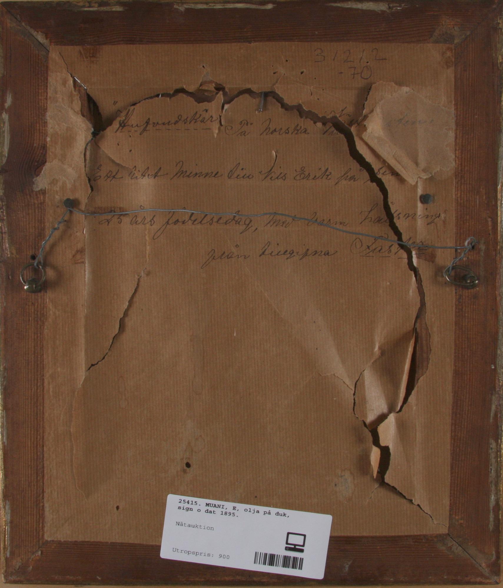 MUANI, E, olja på duk, sign o dat 1895.