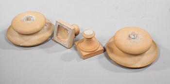 TRÄDGÅRDSURNOR, ett par, stengods, Höganäs, 1900-tal.