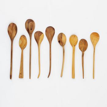 Magnus Ek, a set of nine wood spoons for Oaxen Krog.