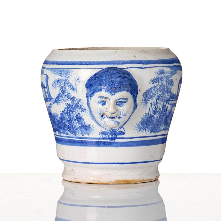 A Marieberg faience jar, 18th Century.