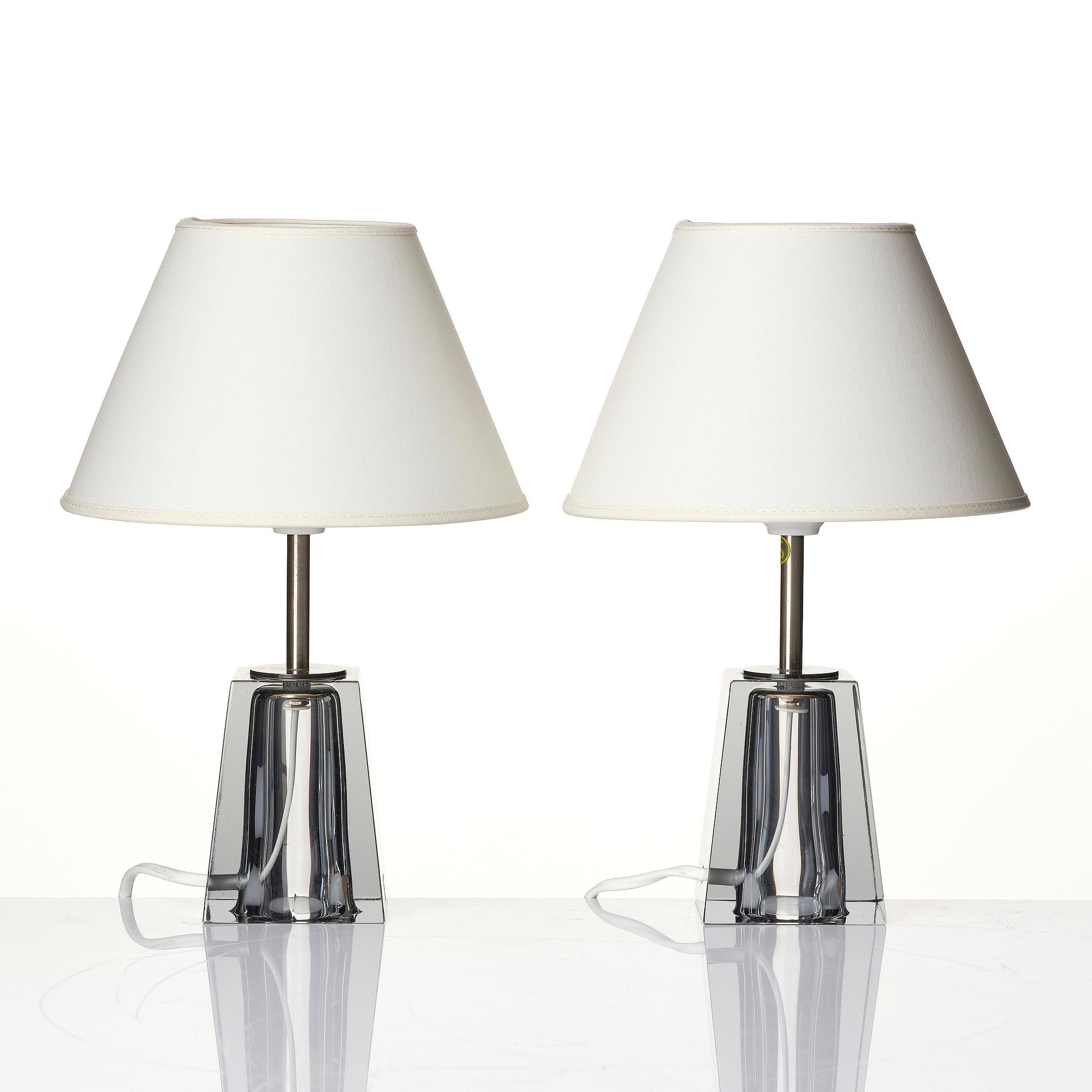 Carl Fagerlund, a pair of table lamps model "RD 1635", Orrefors, 1950s-60s.