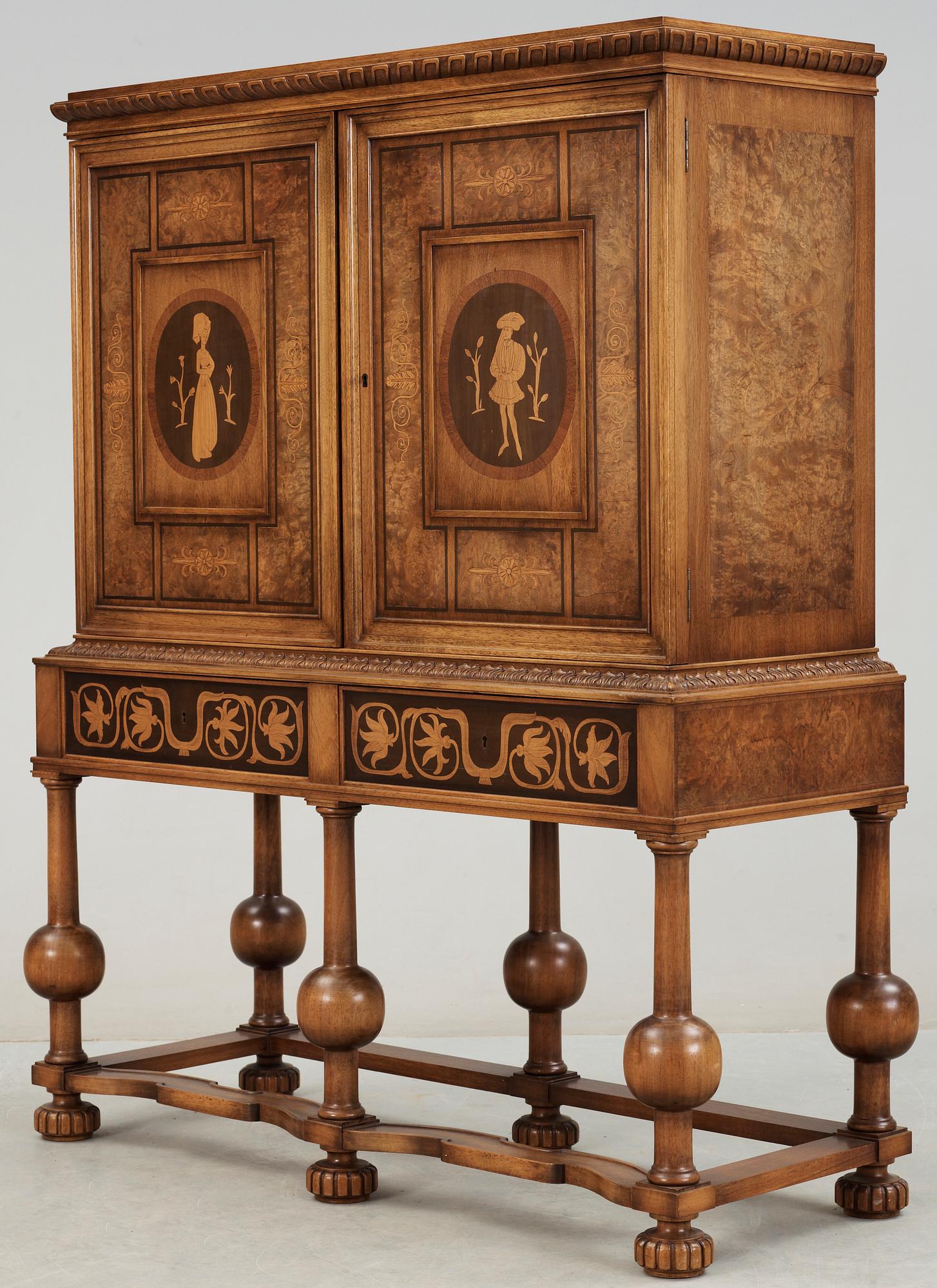 KABINETTSKÅP, Isidor Hörlin, tillskriven, 1920/30-tal.