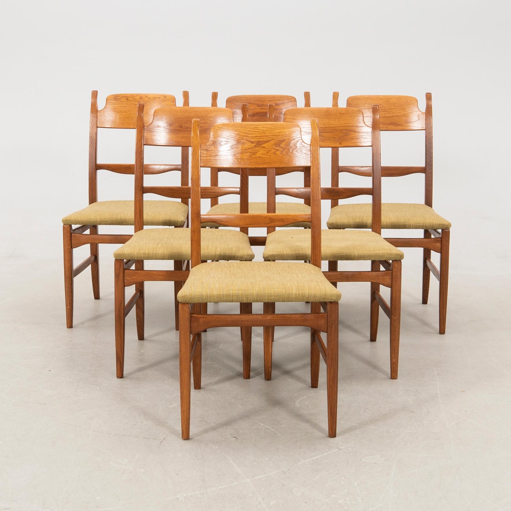 Carl Malmsten, chairs "Calmare Nyckel" 6 pcs, Åfors furniture factory, later part of the 20th century.