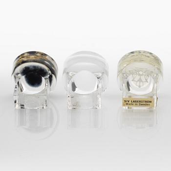 Siv Lagerström, three acrylic plastic rings, 1970s.