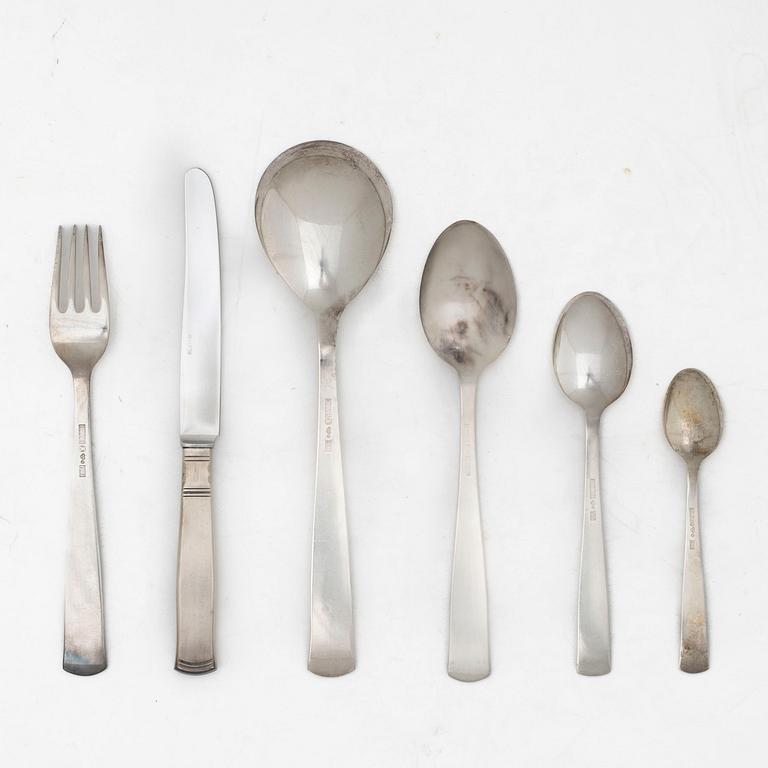 Jacob Ängman, bestickservis, 55 delar, silver, "Rosenholm", GAB, bl.a. Stockholm 1960.