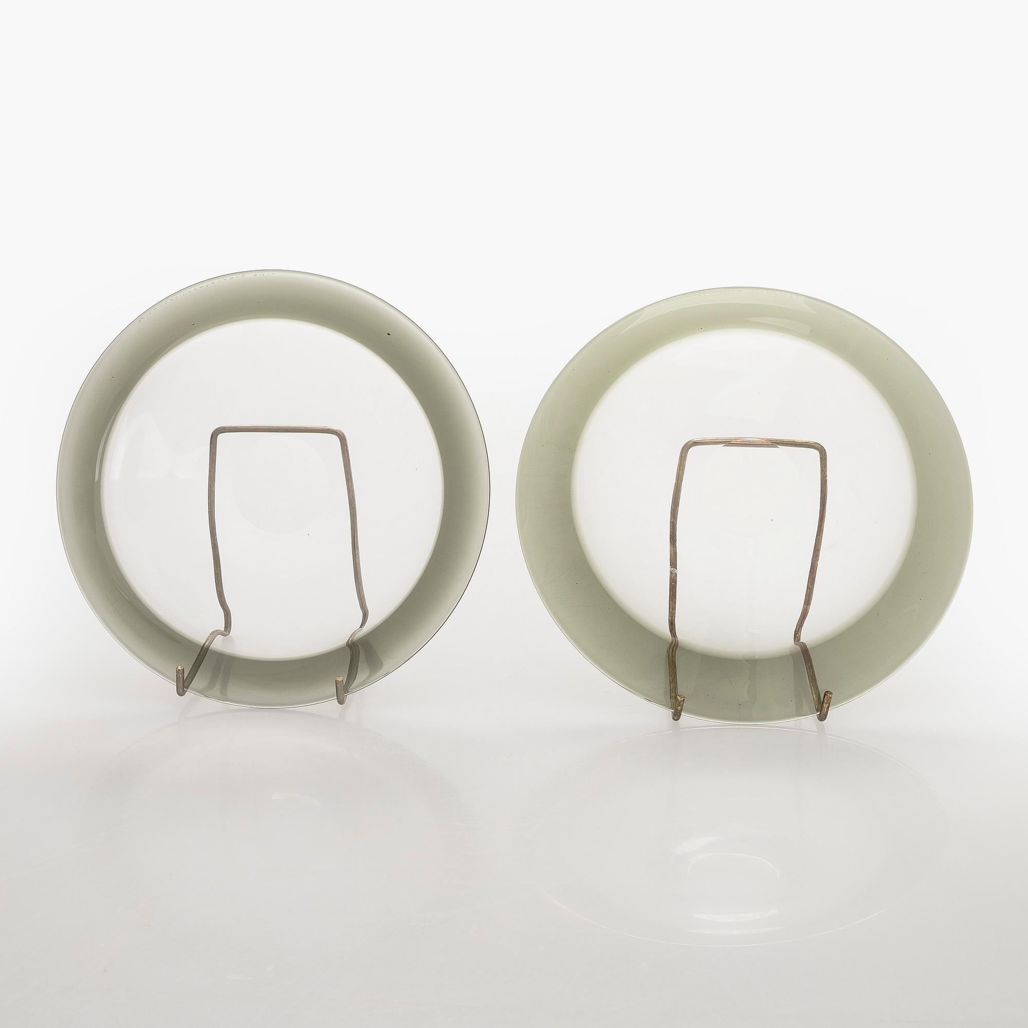 Timo Sarpaneva, lautasia, 6 kpl, "Pantareuna", signeerattu Timo Sarpaneva Iittala -57.