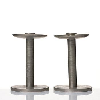 Björn Trägårdh, a pair of pewter candlesticks, Svenskt Tenn, Stockholm 1932.