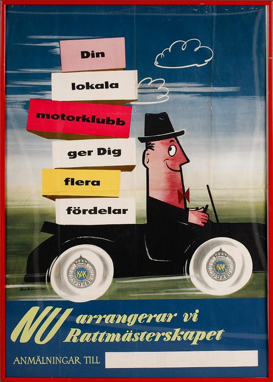 AFFISCHER, 2 st, KAK Kungliga Automobilklubben, bla 1932.