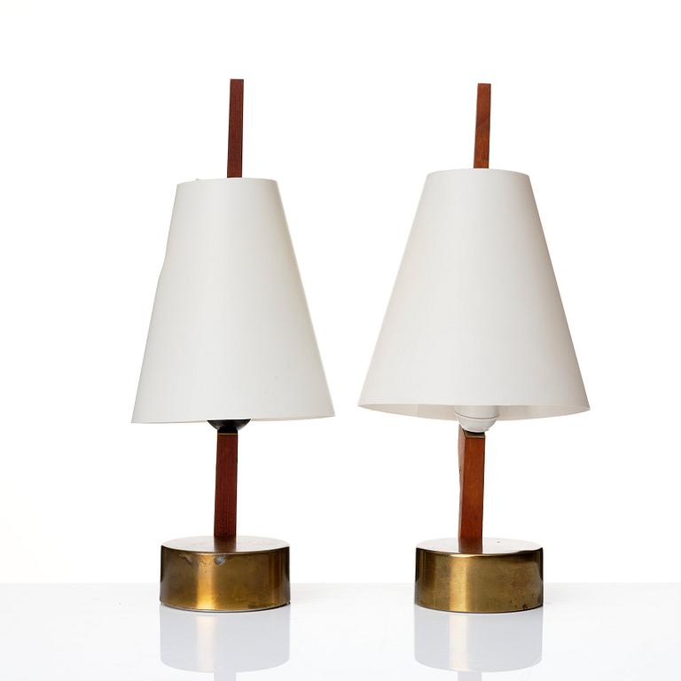 Hans Bergström, a pair of table lamps, model "751", ateljé Lyktan, Sweden 1940-50s.