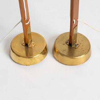 Hans Bergström, golvlampor, ett par, modell "544", ateljé Lyktan, Åhus, 1940-50-tal.