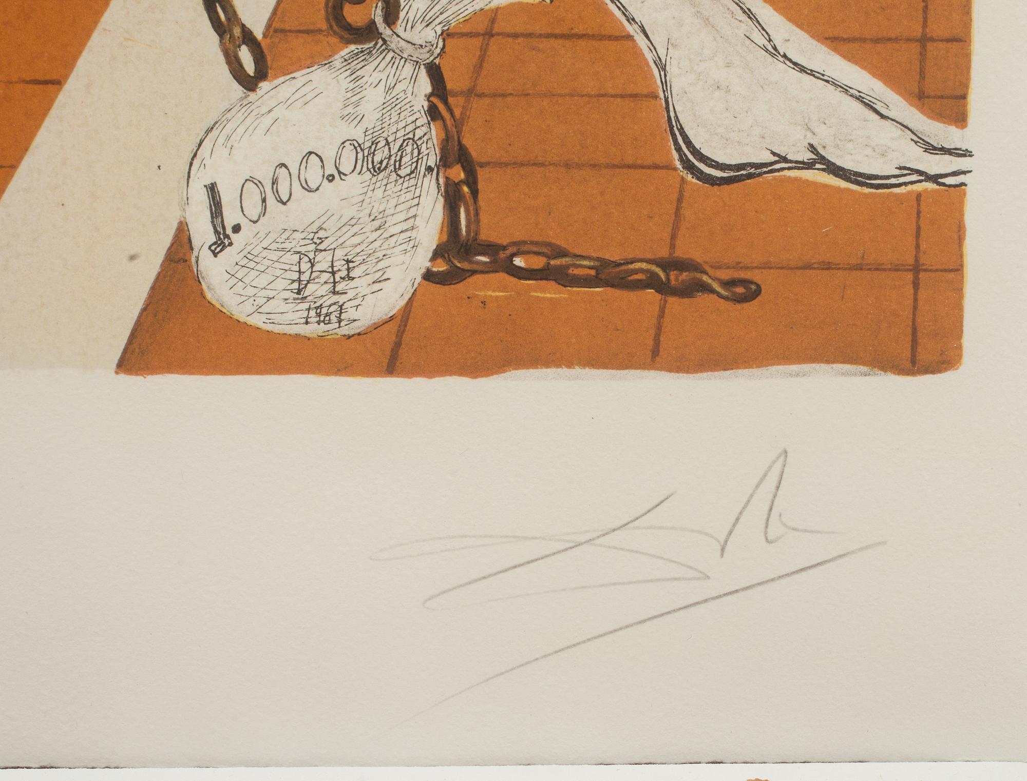 SALVADOR DALÍ, färglitografi, signerad och numrerad 92/160. Utförd 1969.