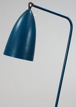 A Greta Magnusson Grossman 'Grasshopper' blue lacquered floor lamp, Bergboms, Malmö, Sweden 1950's, model G-33.