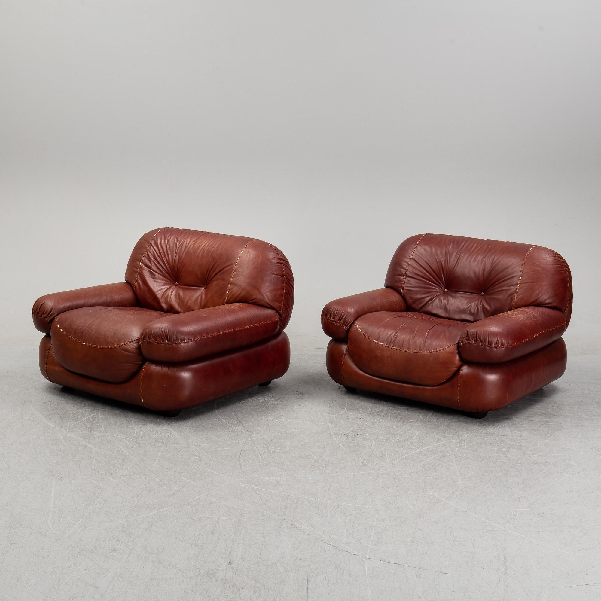 Fåtöljer, ett par, "Sapporo", Mobil Girgi, Italien, 1970-tal.