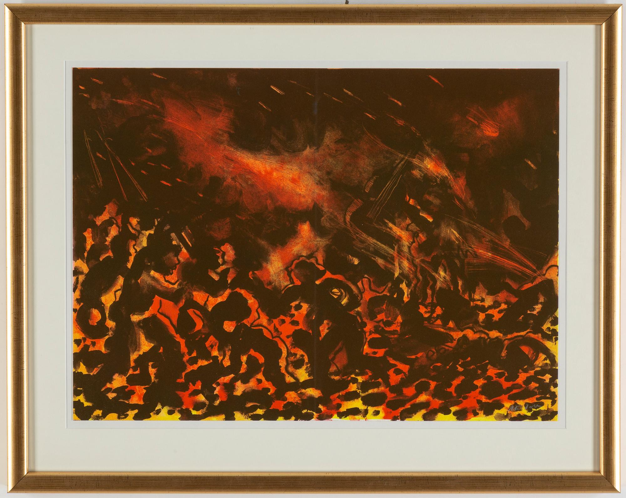Peter Dahl, lithograph in colors, signed.