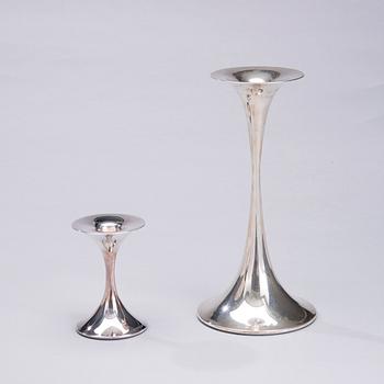 LJUSSTAKAR, 2 st, silver, Tapio Wirkkala, Kultakeskus 2002 och 2009.