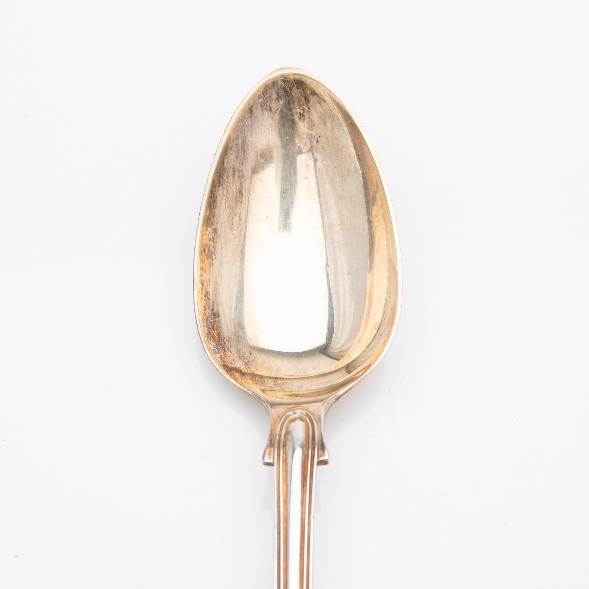 Table spoons, silver, 6 pcs, Mary Chawner (1834-1840), London, England.