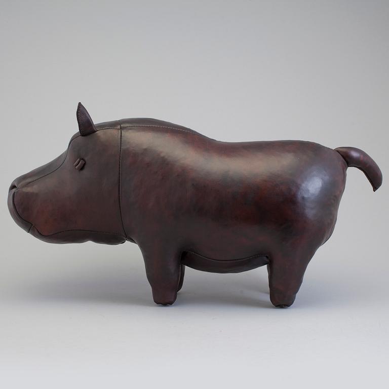 DIMITRI OMERSA & CO, a leather stool in the shape of a hippo.
