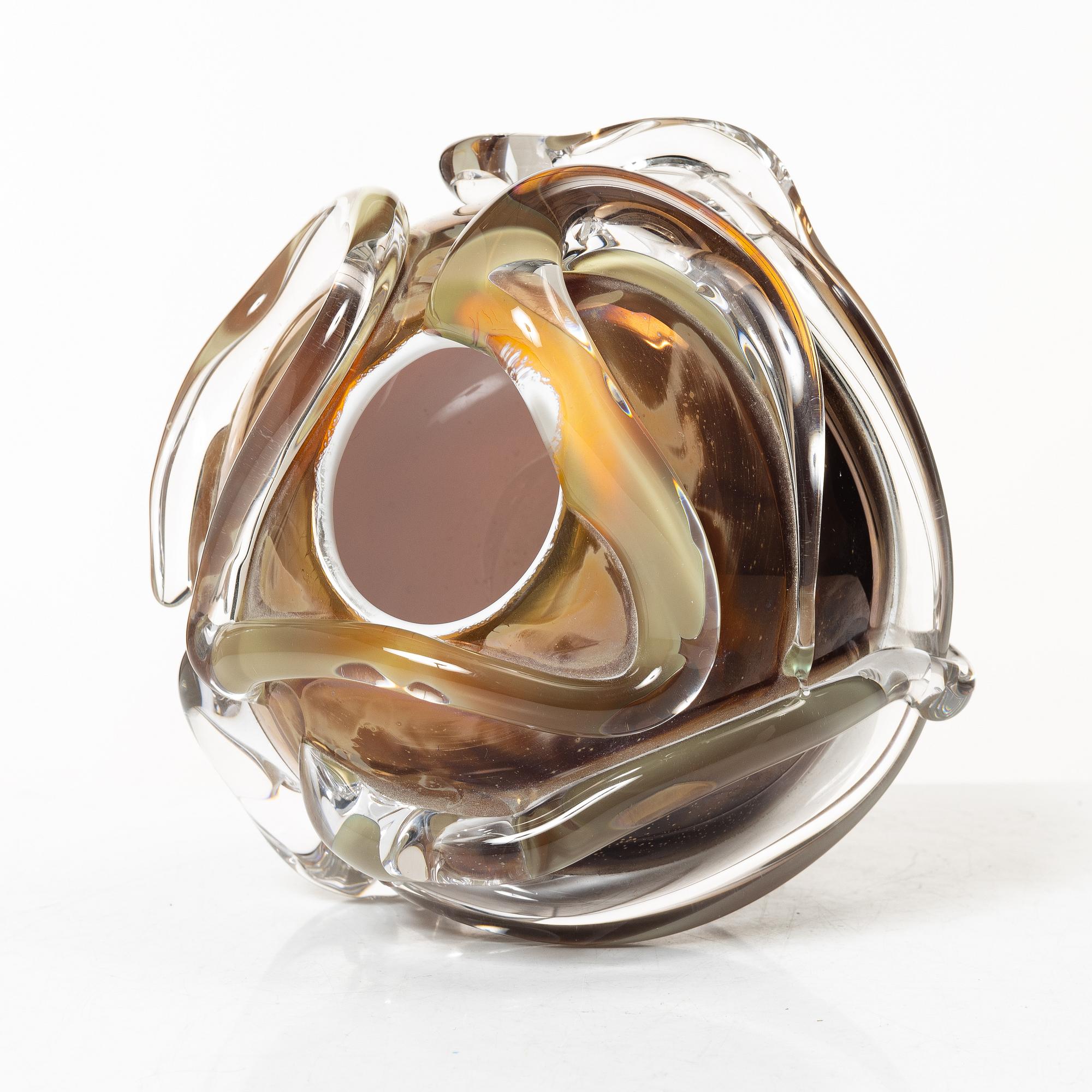 Gunvor Larsson, a unique glass vase, Sweden, signed, 2008.