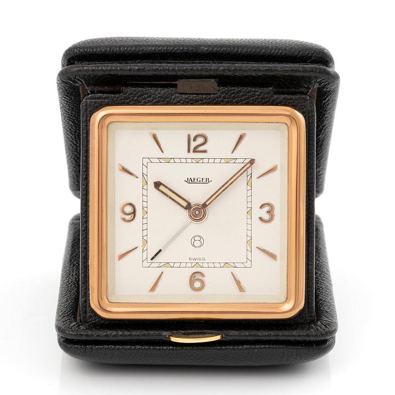 Jaeger, travel alarm clock, 72 x 85 x 34 mm.