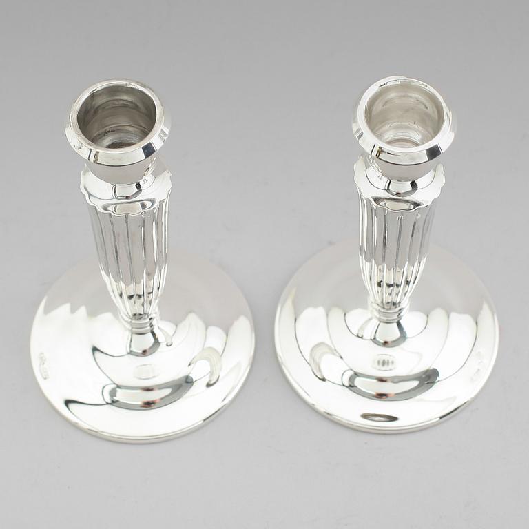 LJUSSTAKAR, 1 par, silver, Jensen, 1900-tal.