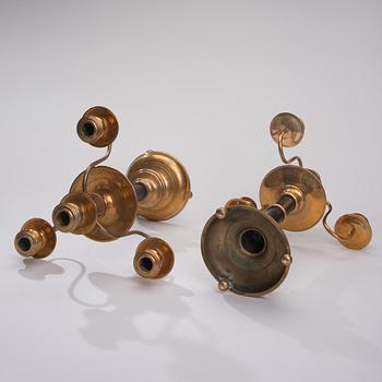 KANDELABRAR, ett par, Thorshammars Verkstad 1800-talets slut.