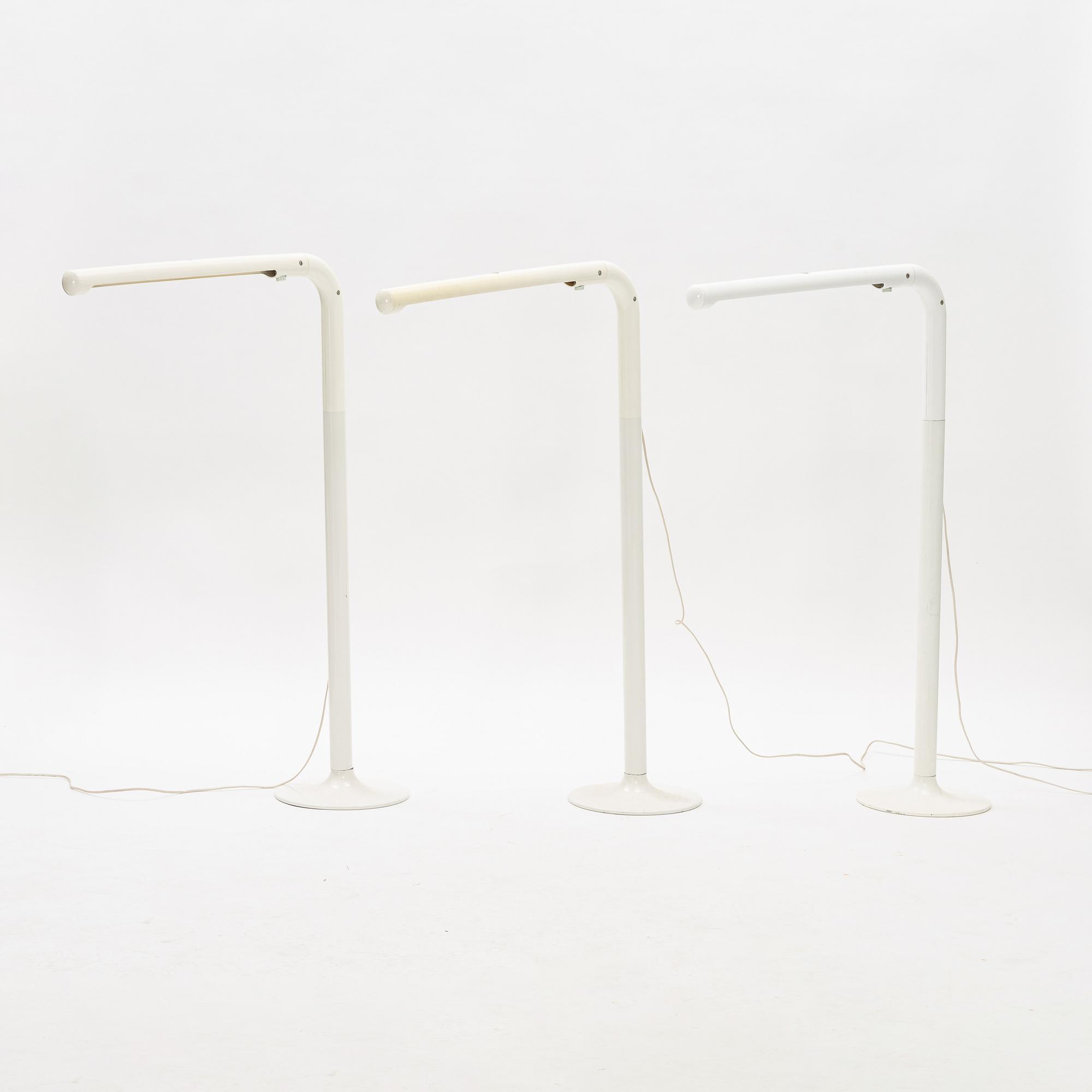A set of three floor lamps, "Tuben", by Anders Pehrson, Ateljé Lyktan, Åhus, Sweden.