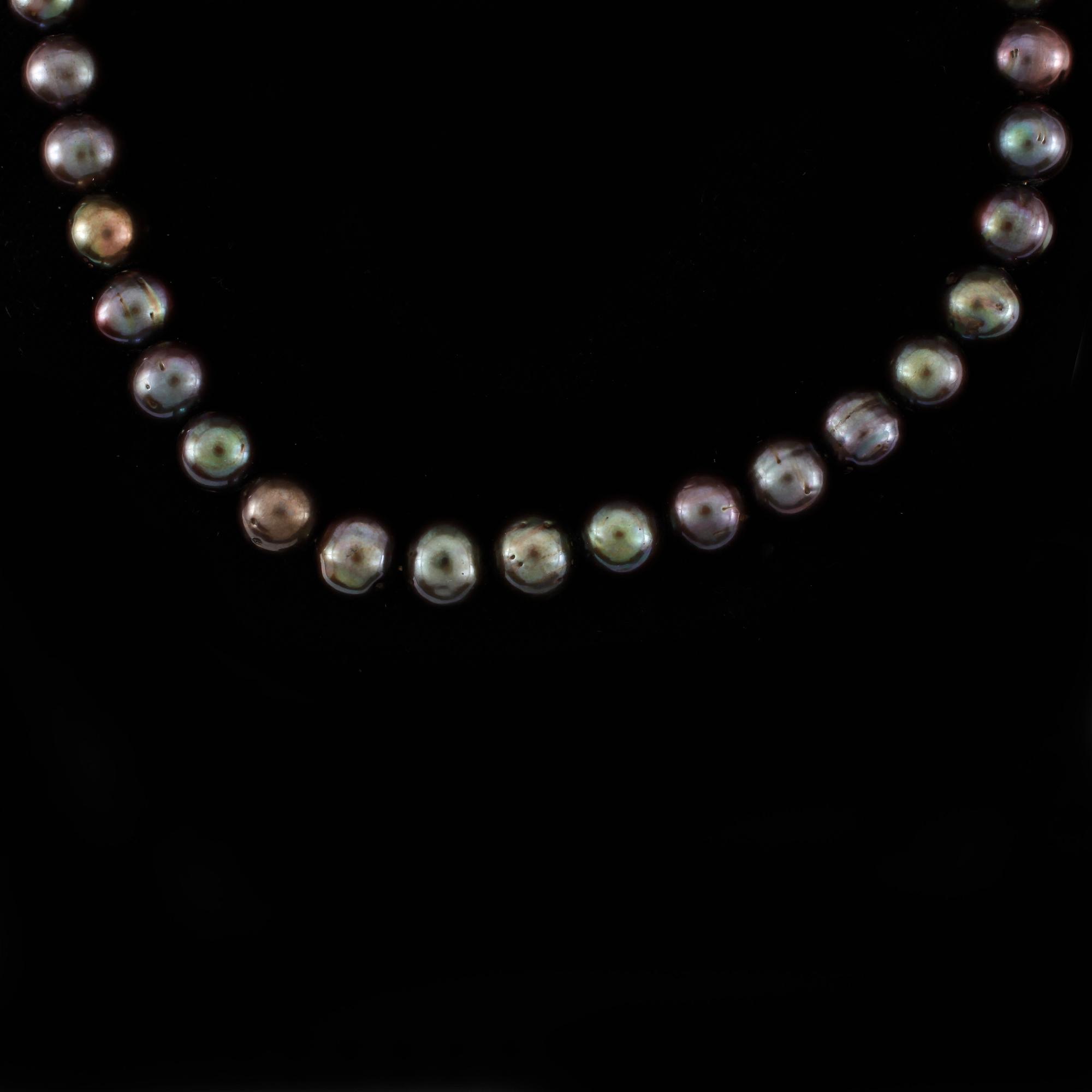 COLLIER, odlade Tahitipärlor, ca 10 mm.