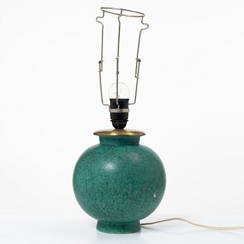 Wilhelm Kåge, an 'Argenta' vase turned in to a lamp, Gustavsberg.