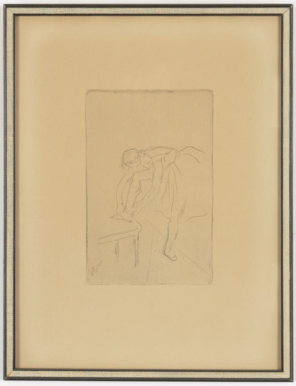 Edgar Degas, "Danseuse enfilant son chausson".