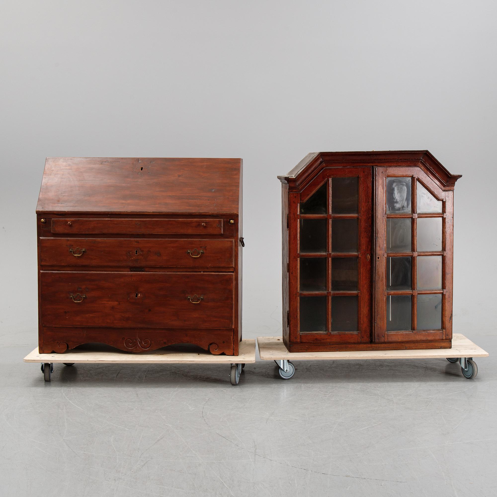 A writing cabinet 18th and 20th  Century.