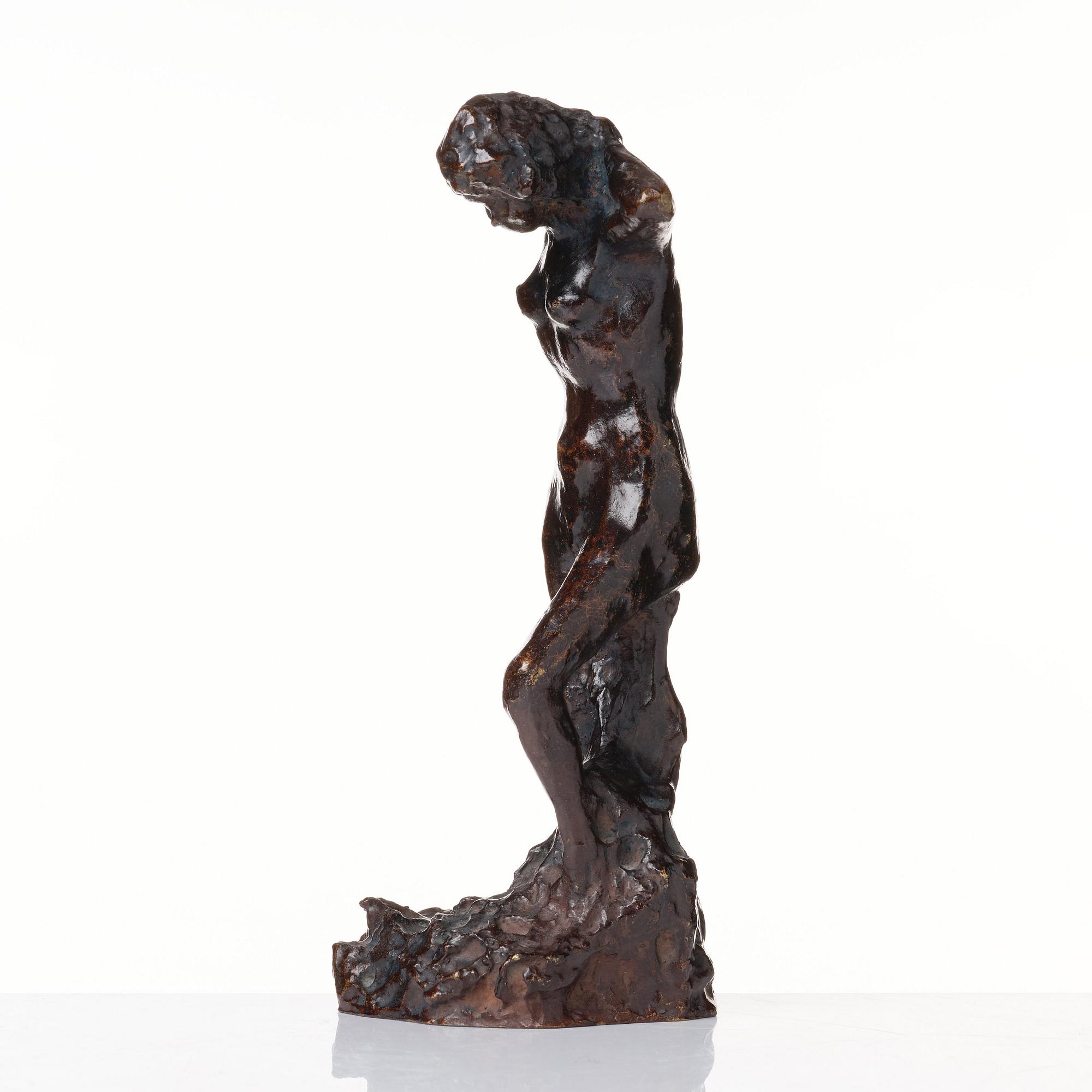 Pierre Bonnard, "Femme nue debout, bras levés derrière la tête, s'épongeant la nuque".