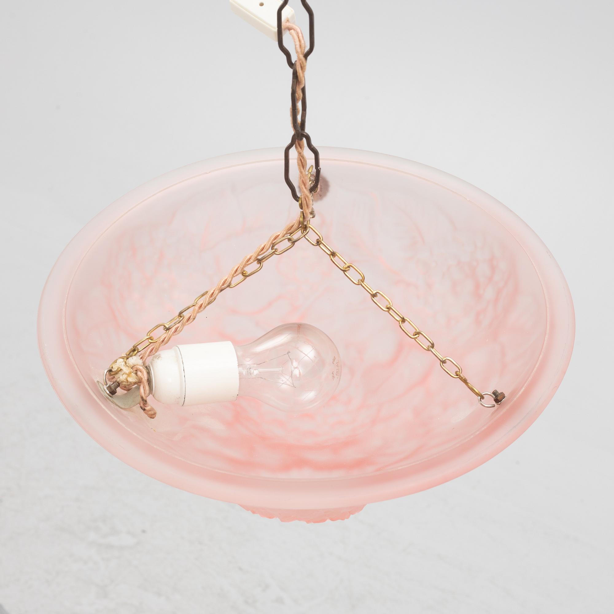 Takampel, glas, troligen Frankrike, 1900-talets första hälft.