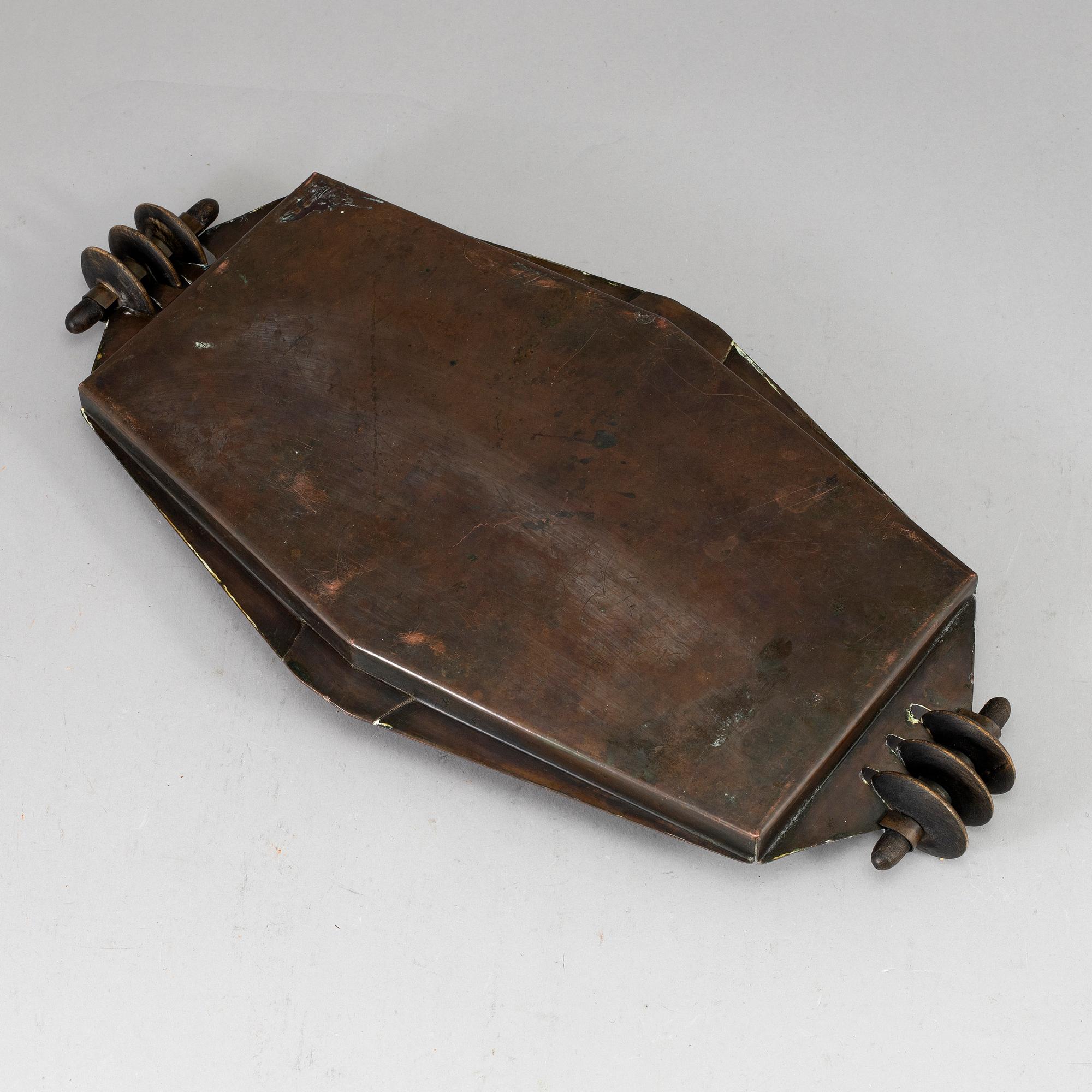 CRIS AGTERBERG, a copper dish. Utrecht, Holland.