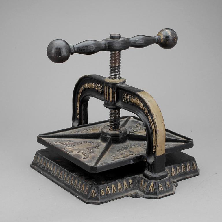 VÄXTPRESS, gjutjärn, omkring 1900.