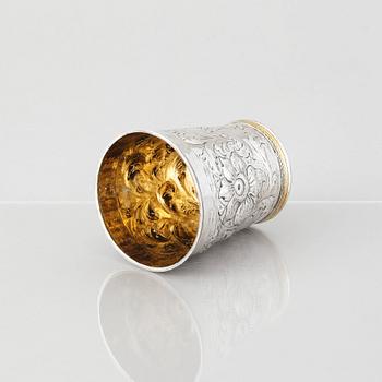 Jöran Hieronymi Bernegau, bägare, silver, Norrköping (verksam 1648-1679). Barock.