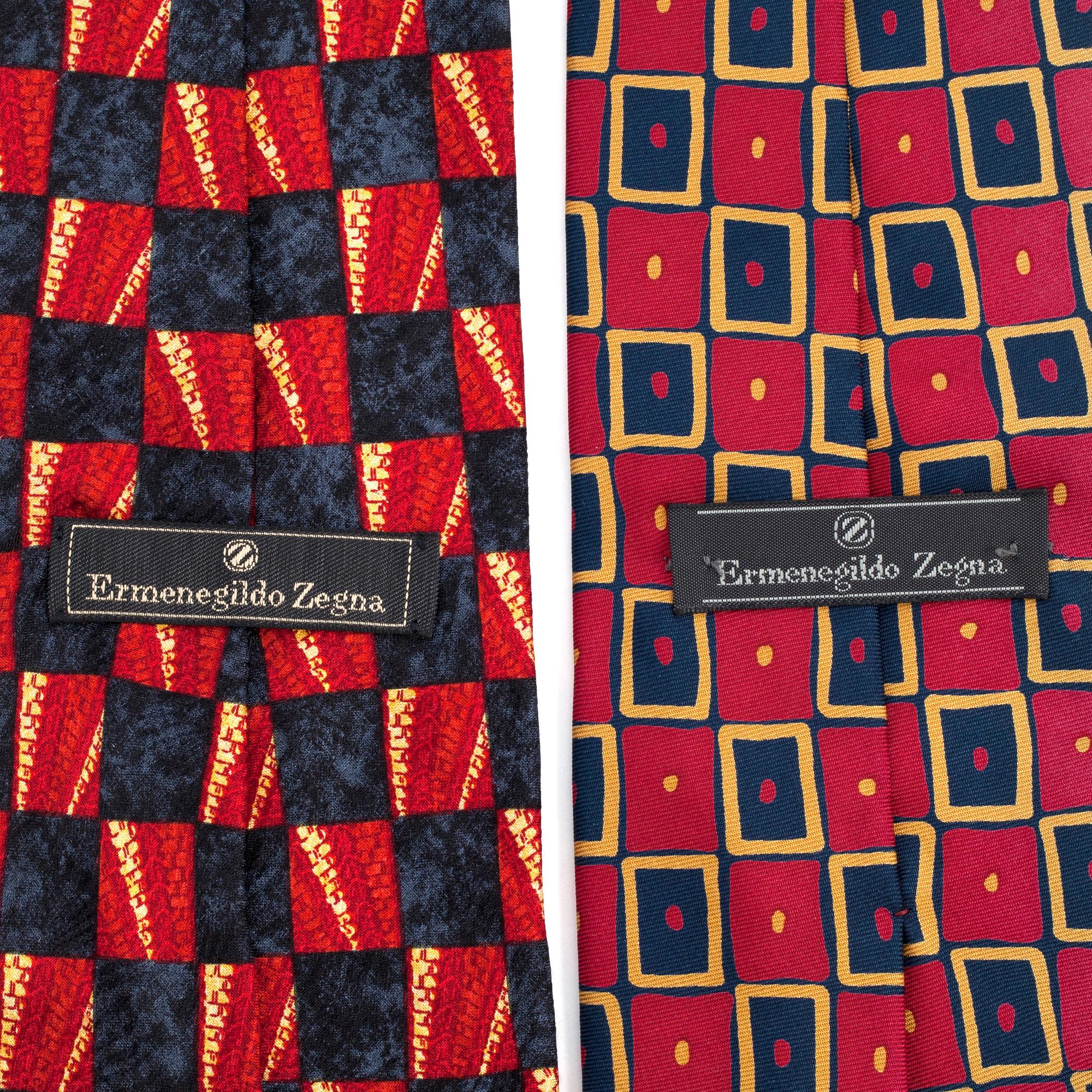ERMENEGILDO ZEGNA, 2 stycken slipsar.