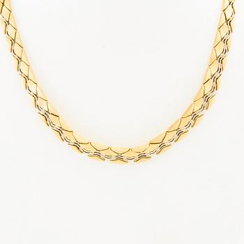 Collier, 18K guld deux couleurs fantasilänk.