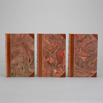 BÖCKER, 3 vol, "Fredmans epistlar" resp "Fredmans sånger" samt "Musiken till Epistlar resp sånger", Carl Michael Bellman.