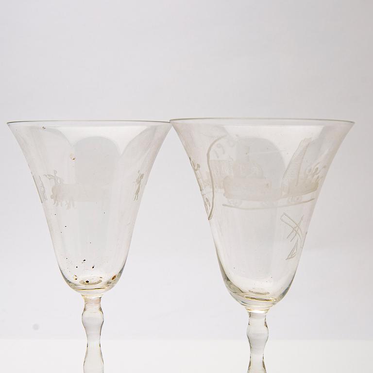 Fredrik Frisendahl, Glass service, 17 pcs, first half of the 20th century.
