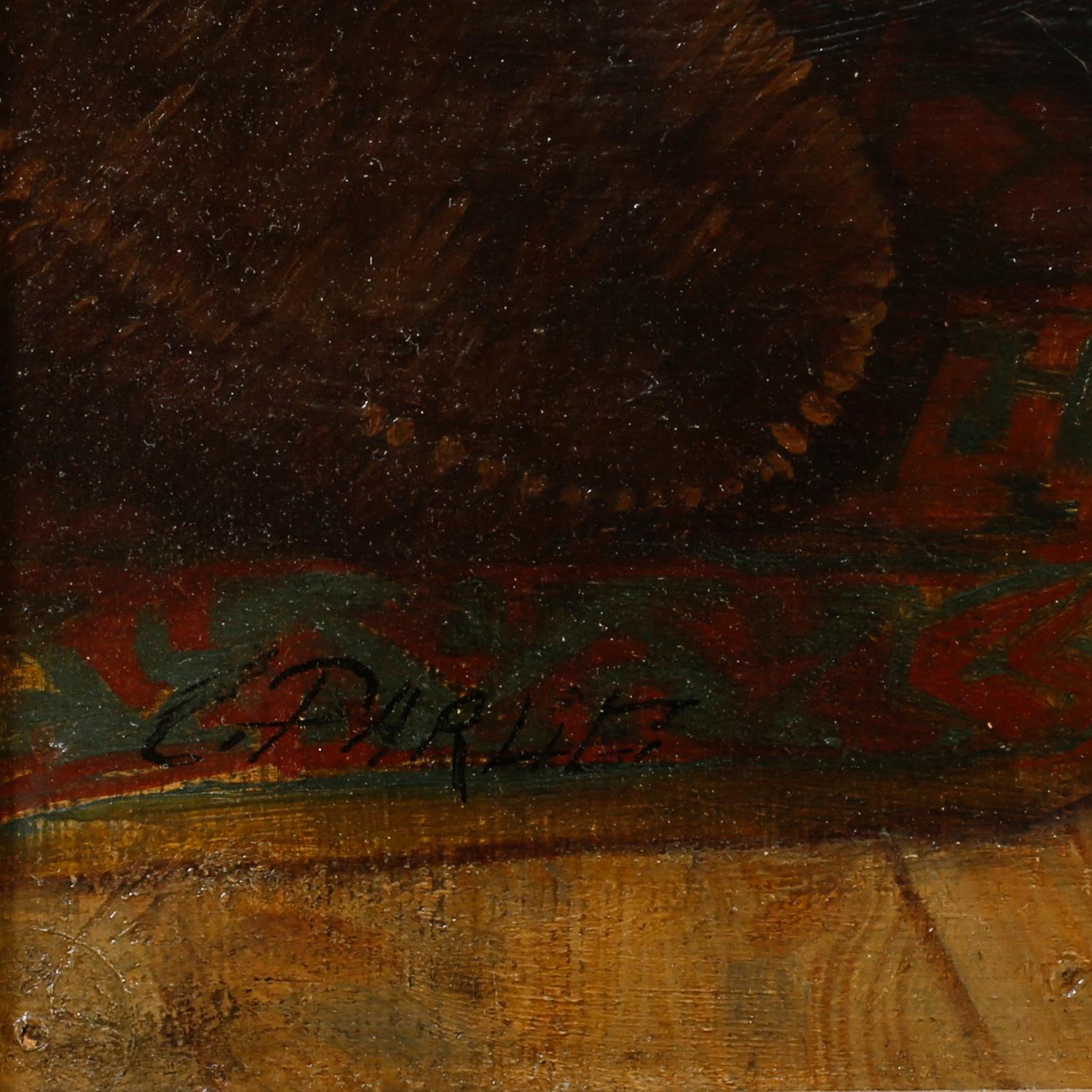 OKÄND KONSTNÄR, olja på duk, signerad, 1800-tal.
