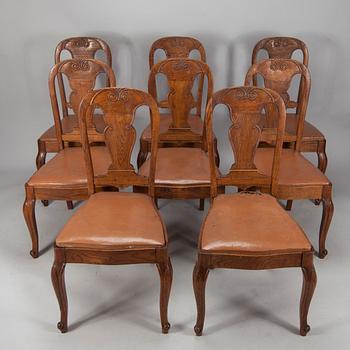 MATBORD samt STOLAR 8 st, 1930/1940-tal.