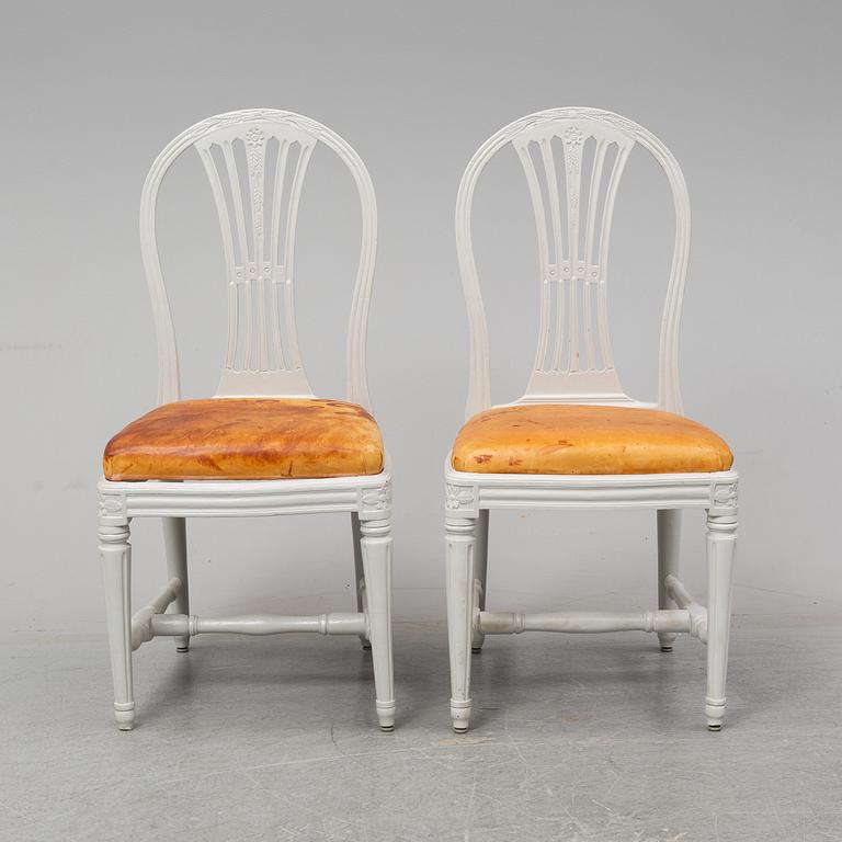 ERIK ÖHRMARK, (mästare i Stockholm 1777-1813), stolar, ett par, gustavianska, signerade.