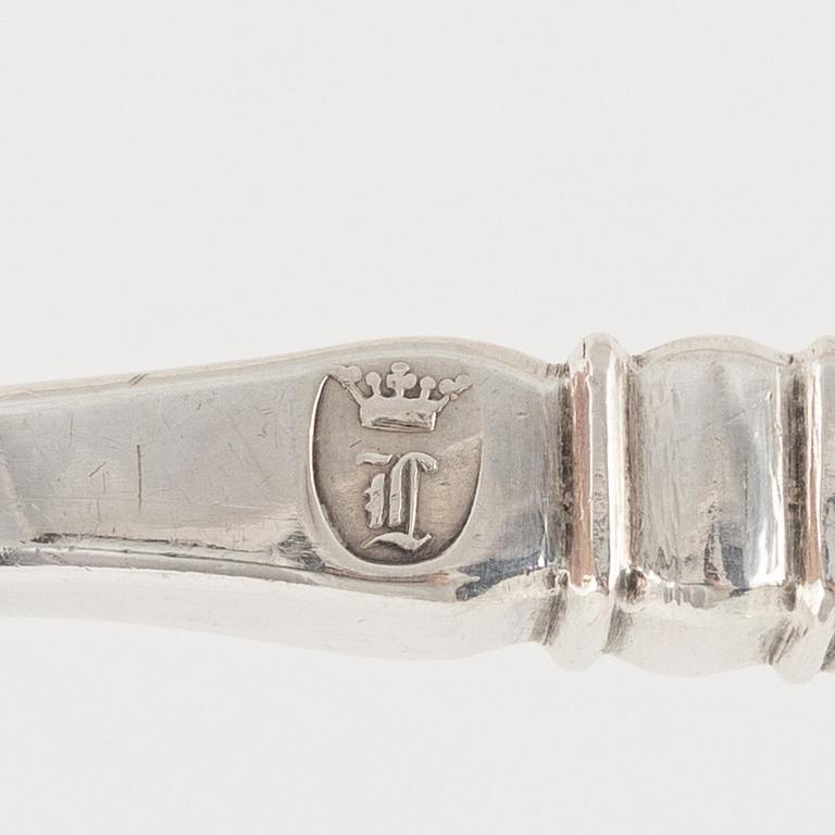 Fiskspadar, ett par, silver, G Möllenborg,  Stockholm 1858.